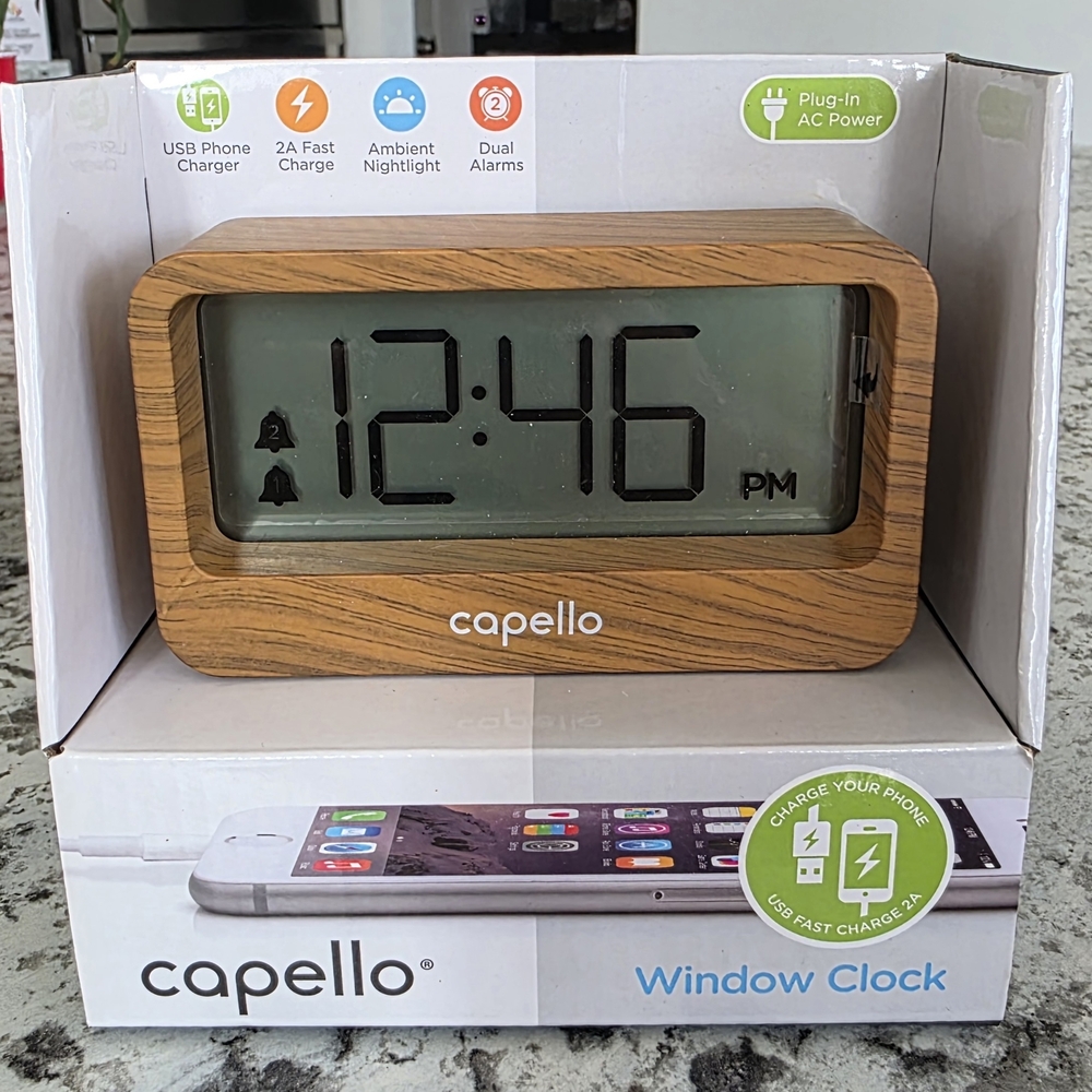Capello Wooden Digital Window Clock
